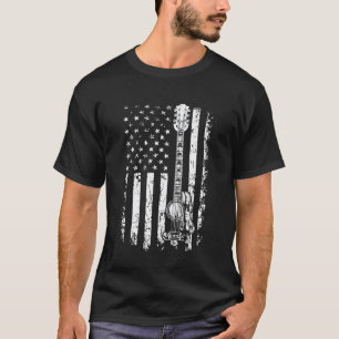 Guitar Player Guitarist USA Flag American Patrioti T-Shirt