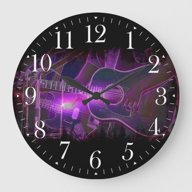 Guitar Player Music-lovers Wall Clock (Front)