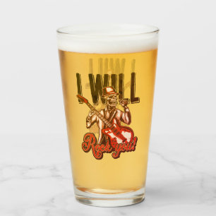 Guitar Player Musician I Will Rock You Beer Glass