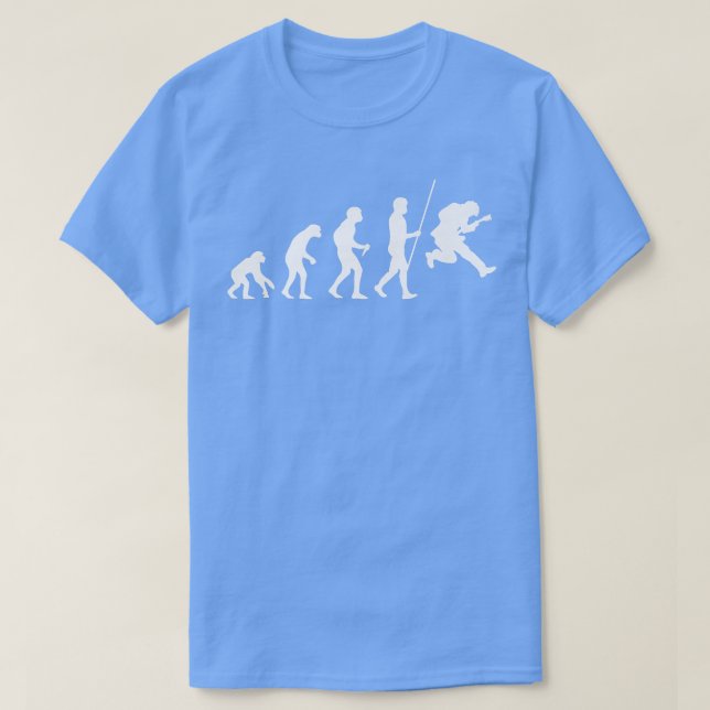 Guitar Player Musician Jumping Guitarist Evolution T-Shirt (Design Front)
