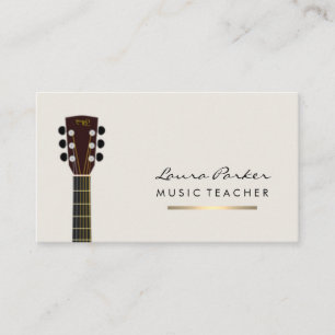Guitar Player Musician Music Teacher Gold Business Card