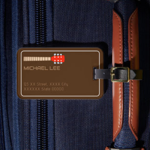 Guitar Player or Music Store Name Brown  Luggage Tag