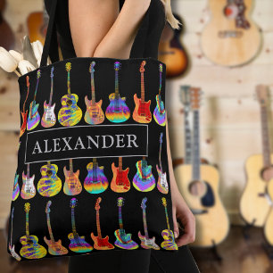 Guitar player personalized guitarist music  tote bag