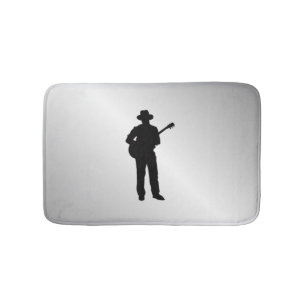 Guitar Player Silver Bath Mat