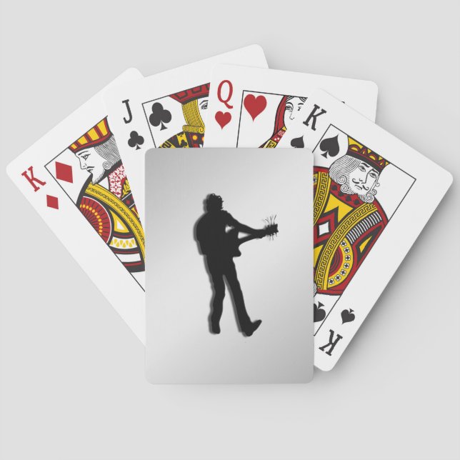 Guitar Player Silver Playing Cards (Back)