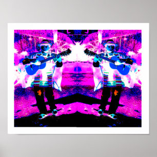 Guitar players art poster