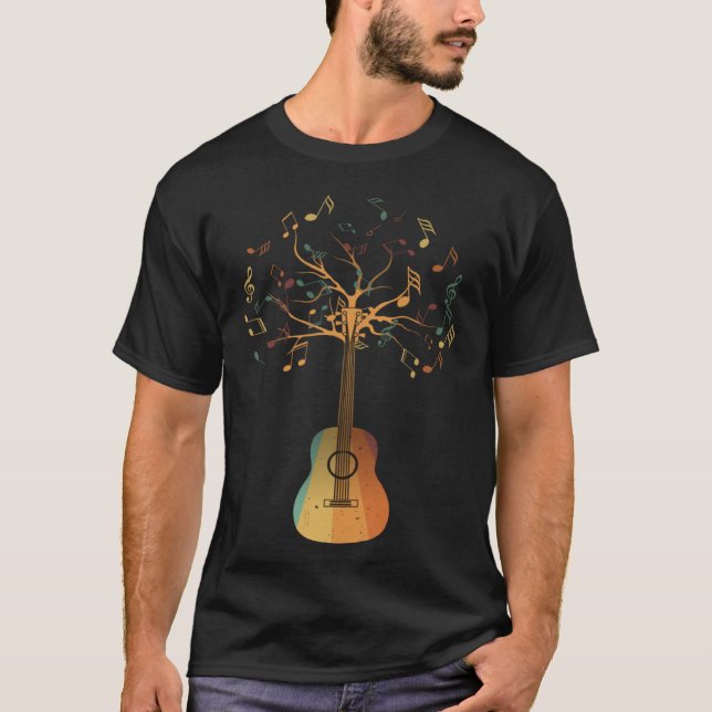 Guitar Players With Tree & Music Idea For Men & Ki T-Shirt (Front)