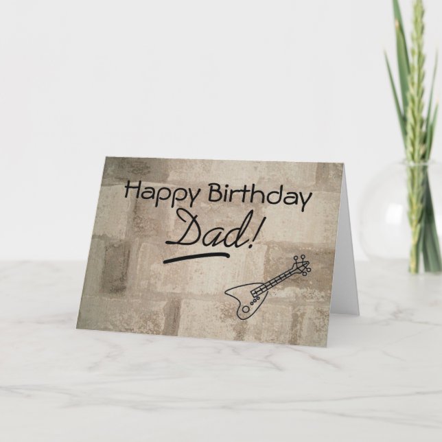 Guitar Playing Dad Birthday Card (Front)
