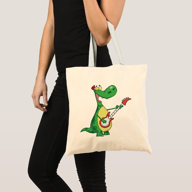 Guitar Playing Dinosaur Tote Bag (Creator Uploaded)