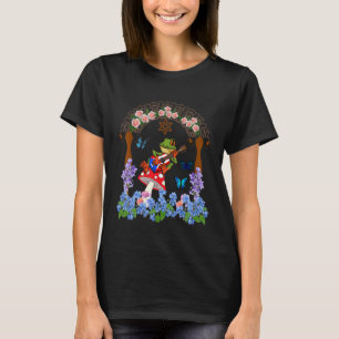 Guitar Playing Frog on mushroom cute for women T-Shirt
