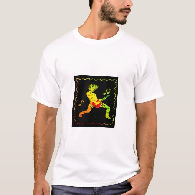 Guitar Playing Rocker T-Shirt (Front)