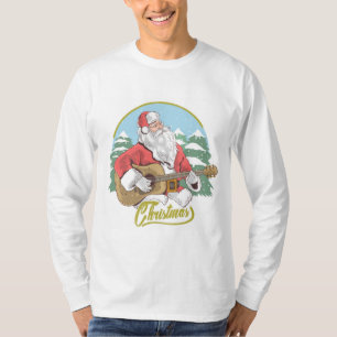 Guitar Playing Santa Claus Christmas T-Shirt