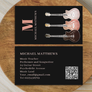 Guitar Professional Musician Custom QR Code Business Card