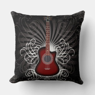 Guitar Red/Black Pillow