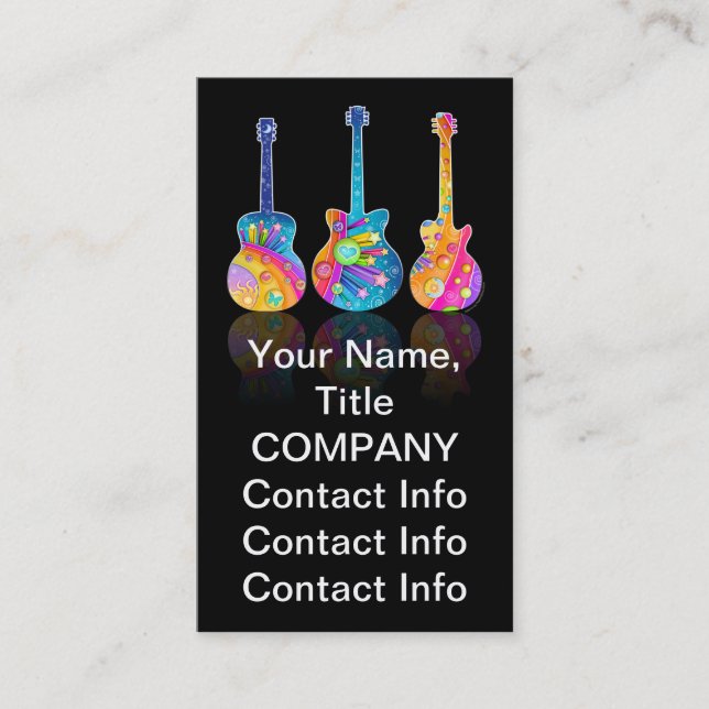 GUITAR REFLECTIONS Customisable BUSINESS CARDS (Front)
