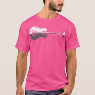 Guitar Reflects In Water Forest Trees Shadow Guita T-Shirt
