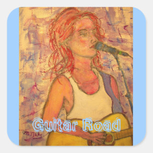 Guitar Road Square Sticker