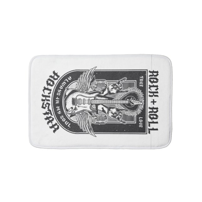 Guitar Rock design Bath Mat (Front)