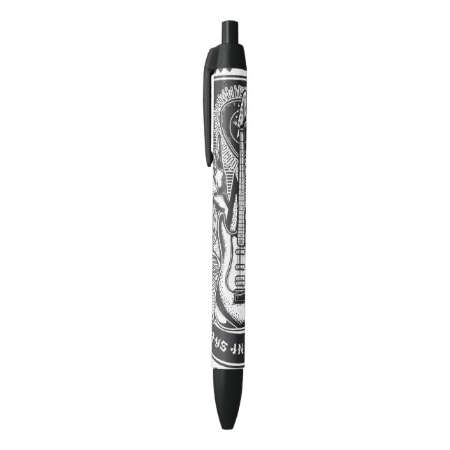 Guitar Rock design Black Ink Pen (Top (Vertical))