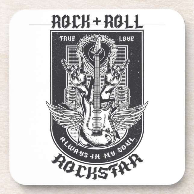 Guitar Rock design Coaster (Front)