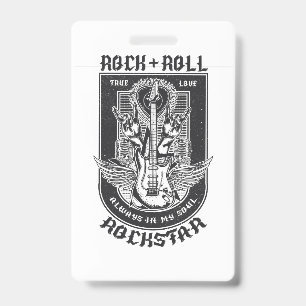 Guitar Rock design ID Badge