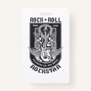 Guitar Rock design ID Badge