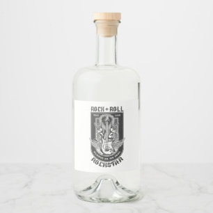 Guitar Rock design Liquor Bottle Label