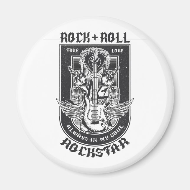 Guitar Rock design Magnet (Front)