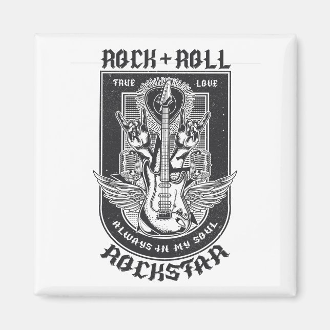 Guitar Rock design Magnet (Front)