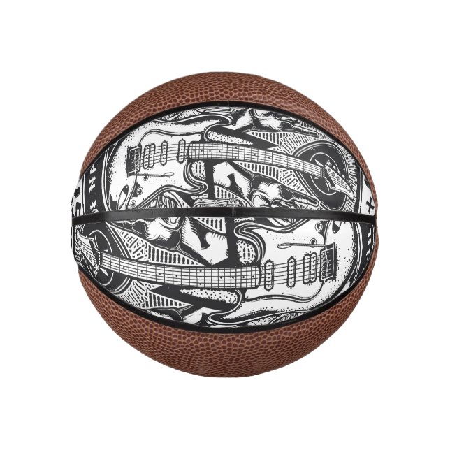 Guitar Rock design Mini Basketball (Front)