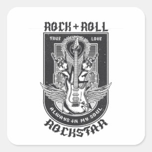 Guitar Rock design Square Sticker