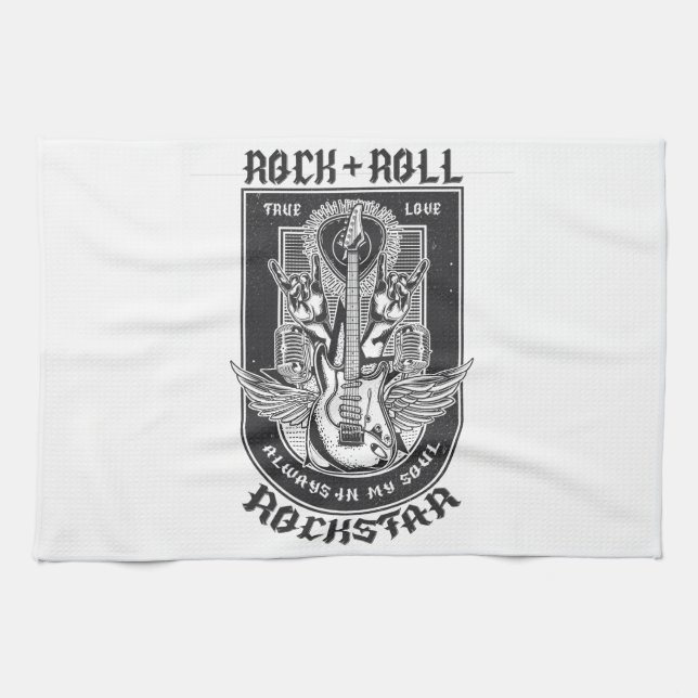Guitar Rock design Tea Towel (Horizontal)