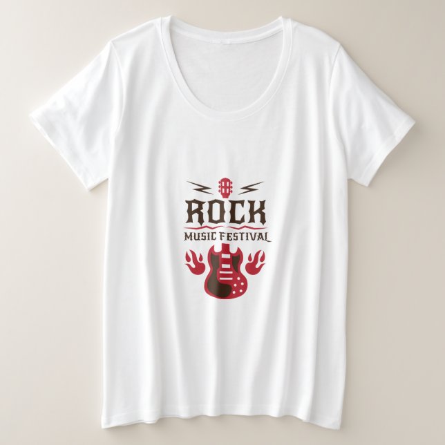 Guitar Rock Festival Woman's  T-Shirt Plus Size T-Shirt (Design Front)