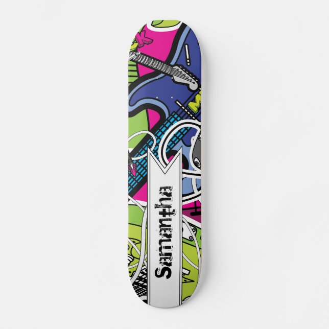 Guitar Rock Music Star Comp Skateboard (Front)