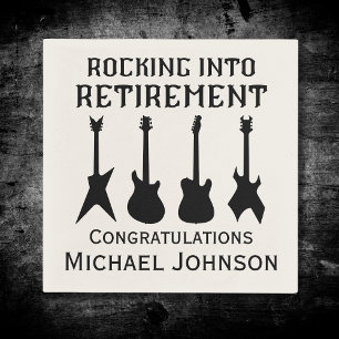 Guitar Rock 'n' Roll Retirement Party Paper Napkin
