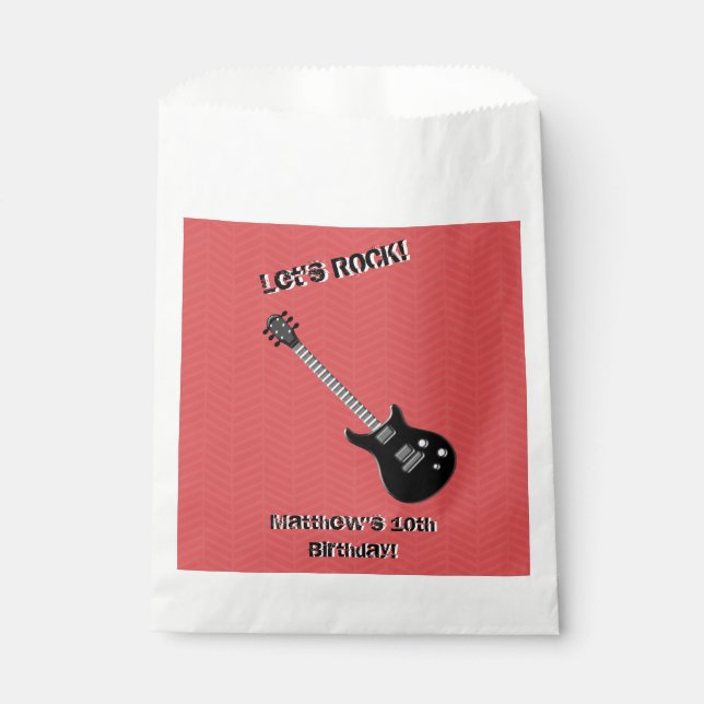 Guitar Rock Star Favour Bags (Front)