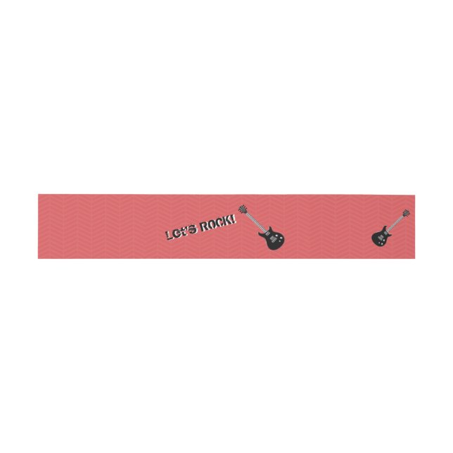 Guitar Rock Star Invitation Belly Band (Flat)