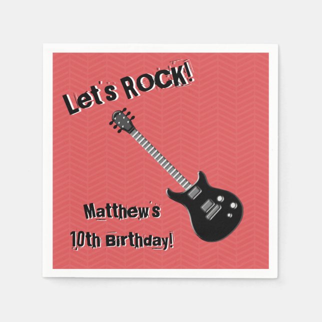 Guitar Rock Star Napkin (Front)