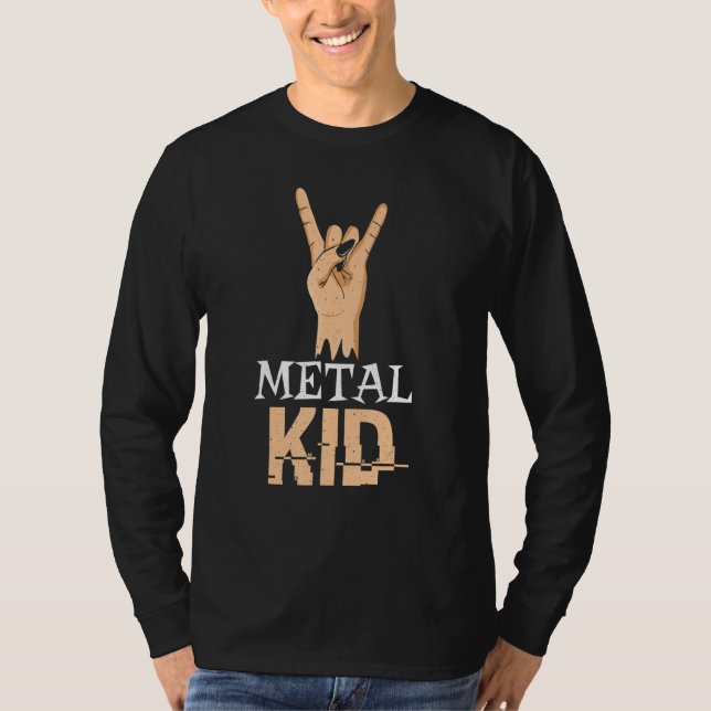 Guitar Rocker Hand Sign Metal Music Lover Rock Met T-Shirt (Front)
