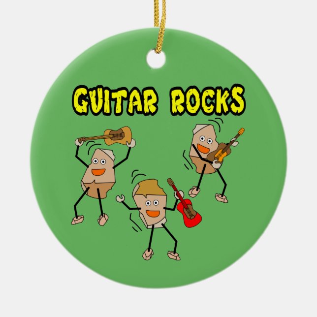 Guitar Rocks Ceramic Tree Decoration (Front)