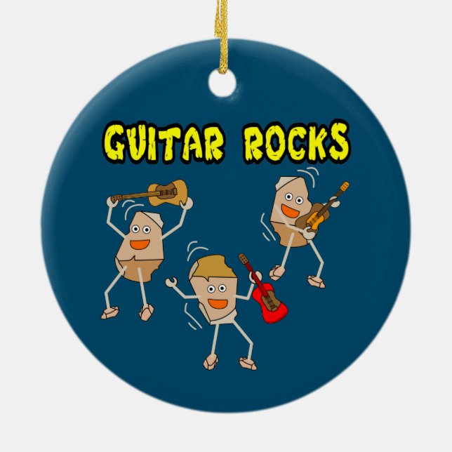 Guitar Rocks Ceramic Tree Decoration (Back)