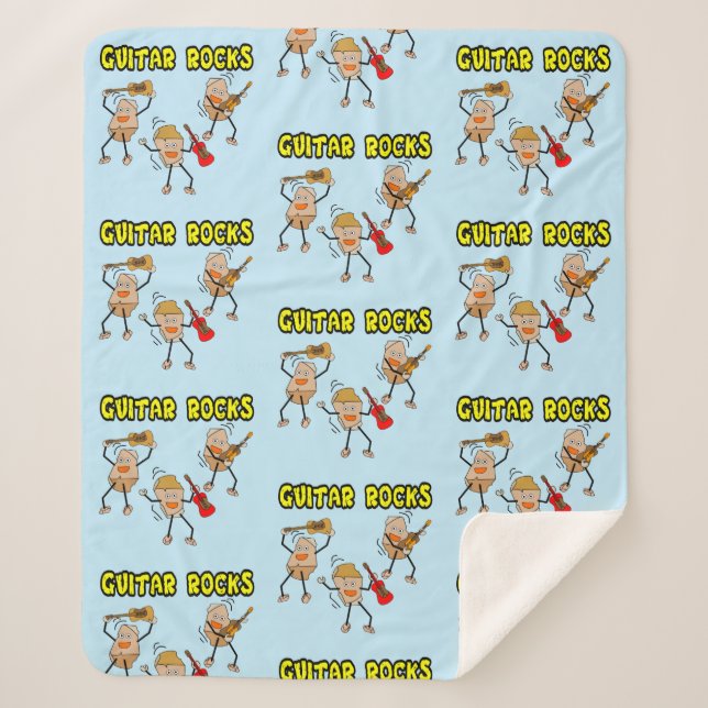 Guitar Rocks Sherpa Blanket (Front)