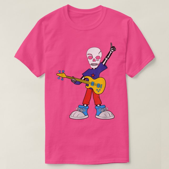 Guitar Rockstar Skeleton I Music I Rock Music T-Sh T-Shirt (Design Front)
