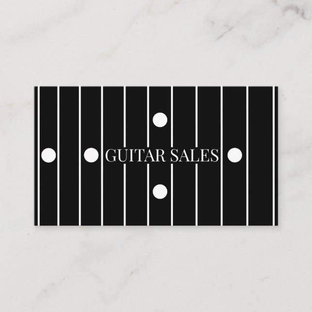 Guitar Sales Modern Ebony Fretboard Style Pro  Business Card (Front)