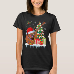 Guitar Santa Hat Christmas Musicians Guitars  T-Shirt
