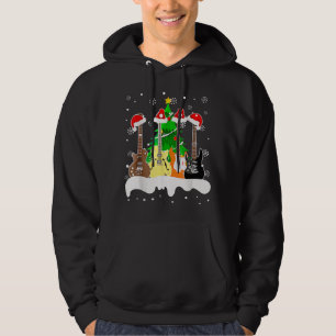 Guitar Santa Snow Christmas Tree For Music Lovers Hoodie