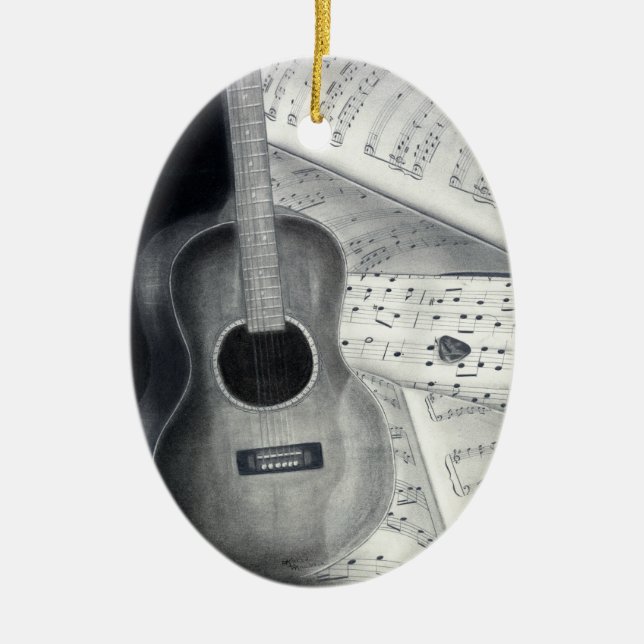 Guitar & Sheet Music Ornament (Front)