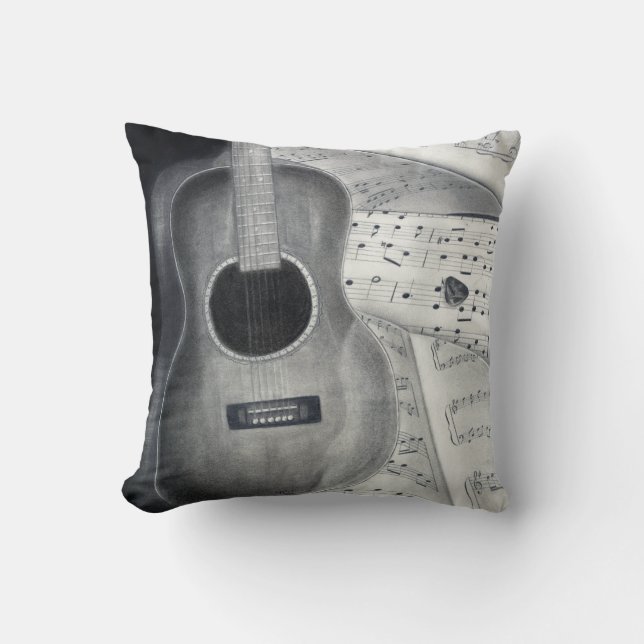 Guitar & Sheet Music Pillow (Front)