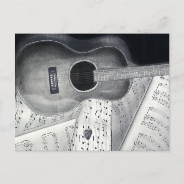 Guitar & Sheet Music Postcard (Front)
