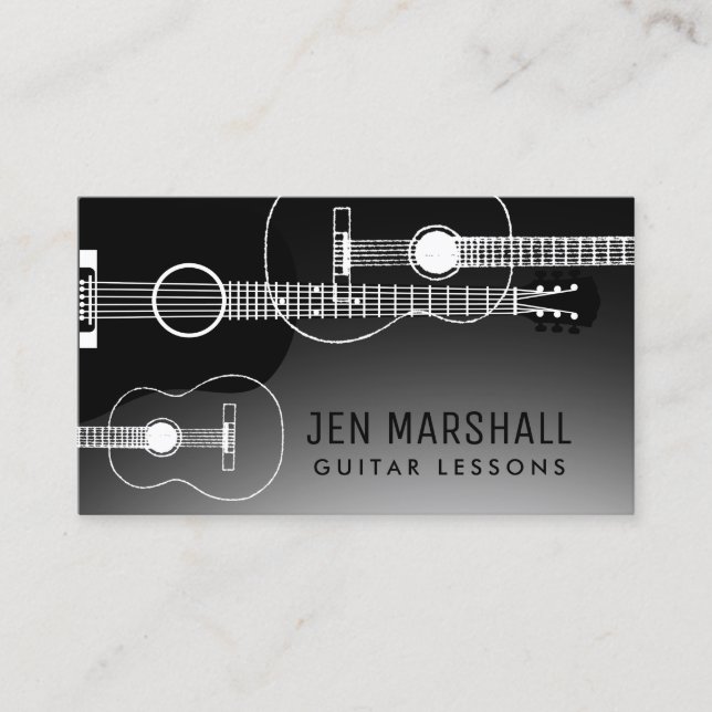 guitar silhouettes business card (Front)